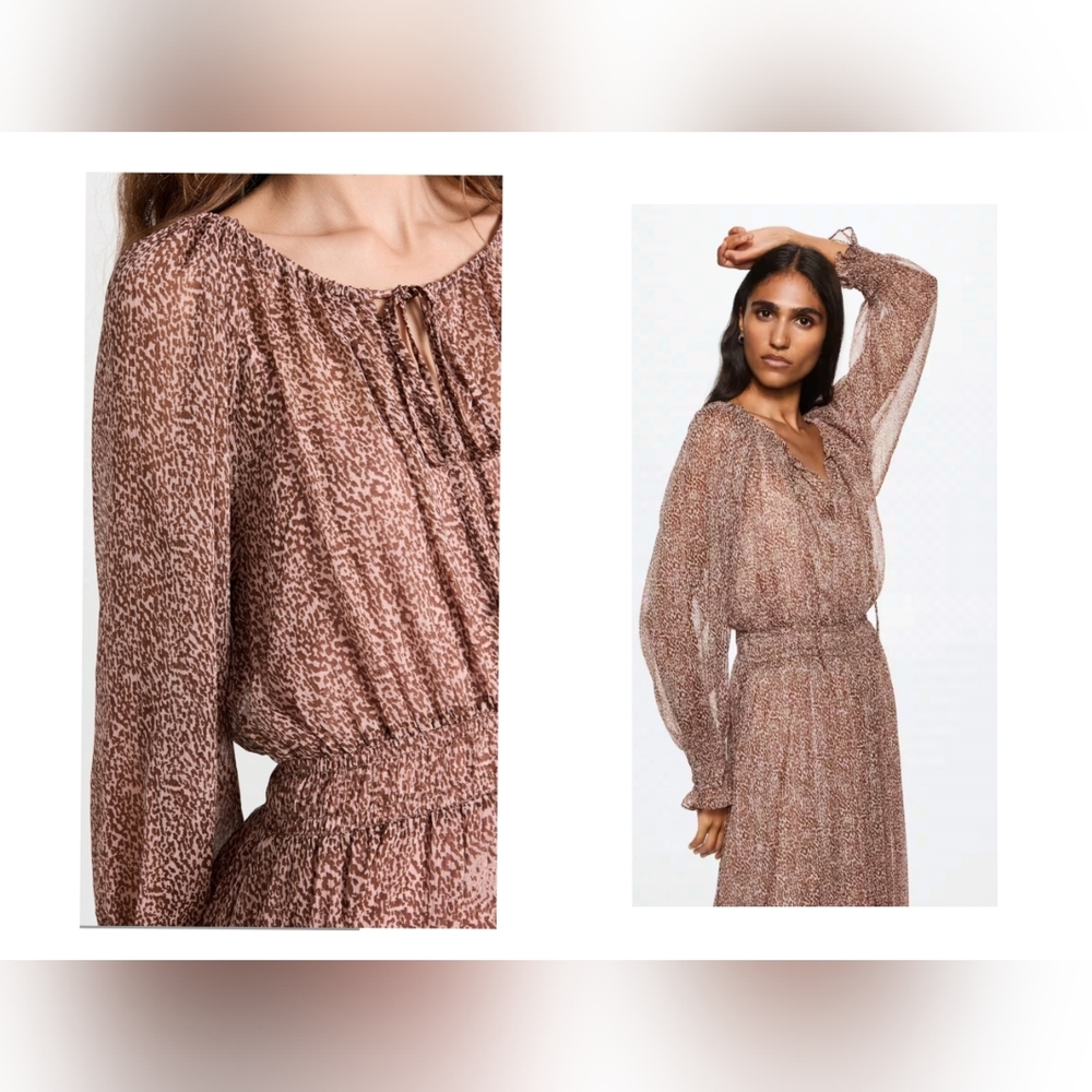 Chic Long Sleeve Brown Dress - Picture 3 of 9